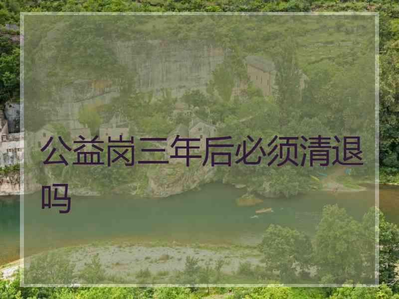 公益岗三年后必须清退吗