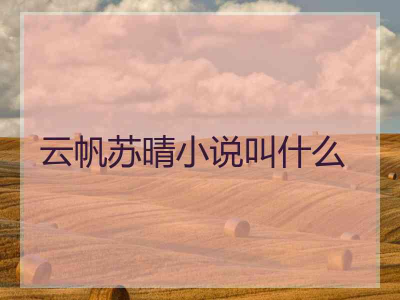 云帆苏晴小说叫什么