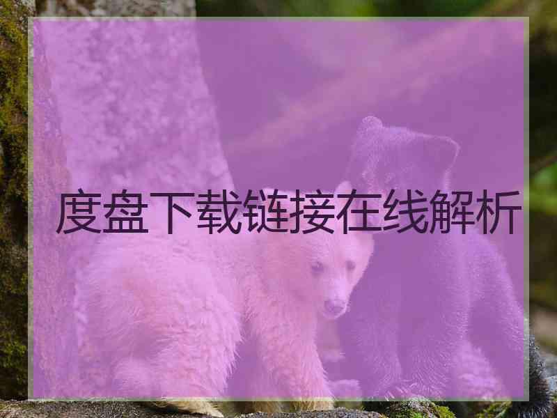度盘下载链接在线解析