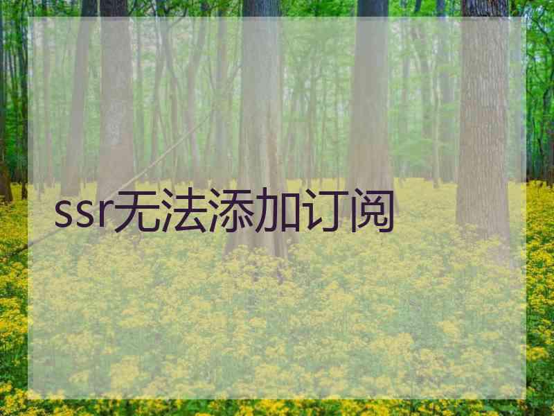 ssr无法添加订阅