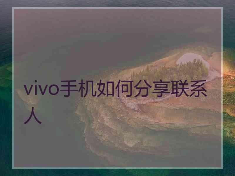 vivo手机如何分享联系人
