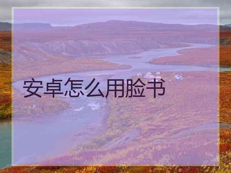 安卓怎么用脸书