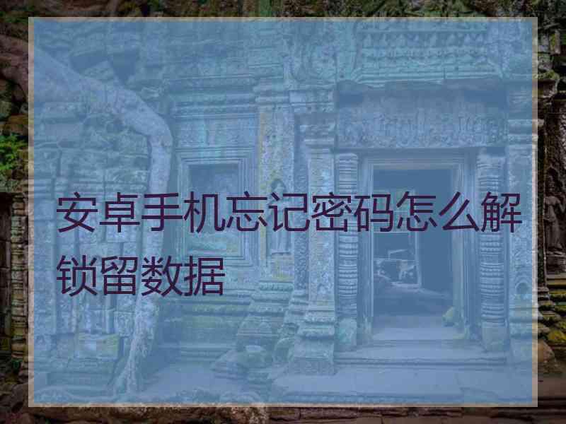 安卓手机忘记密码怎么解锁留数据