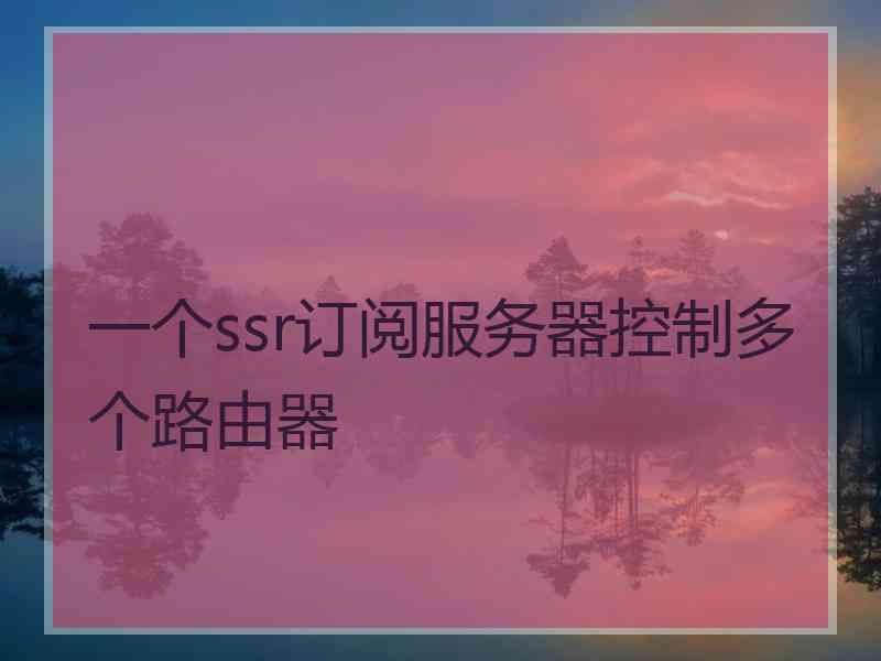 一个ssr订阅服务器控制多个路由器