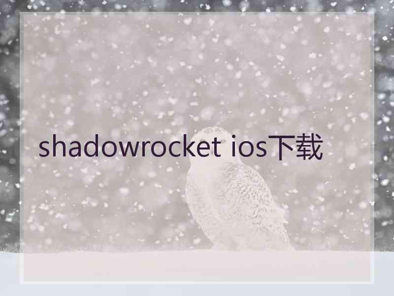 shadowrocket ios下载