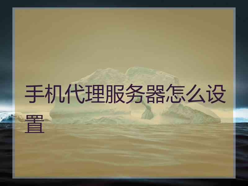 手机代理服务器怎么设置