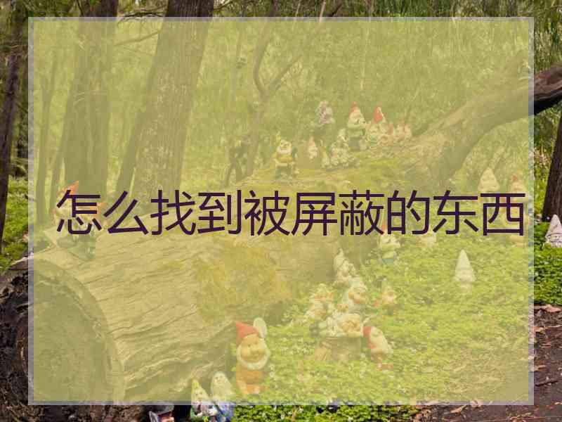 怎么找到被屏蔽的东西