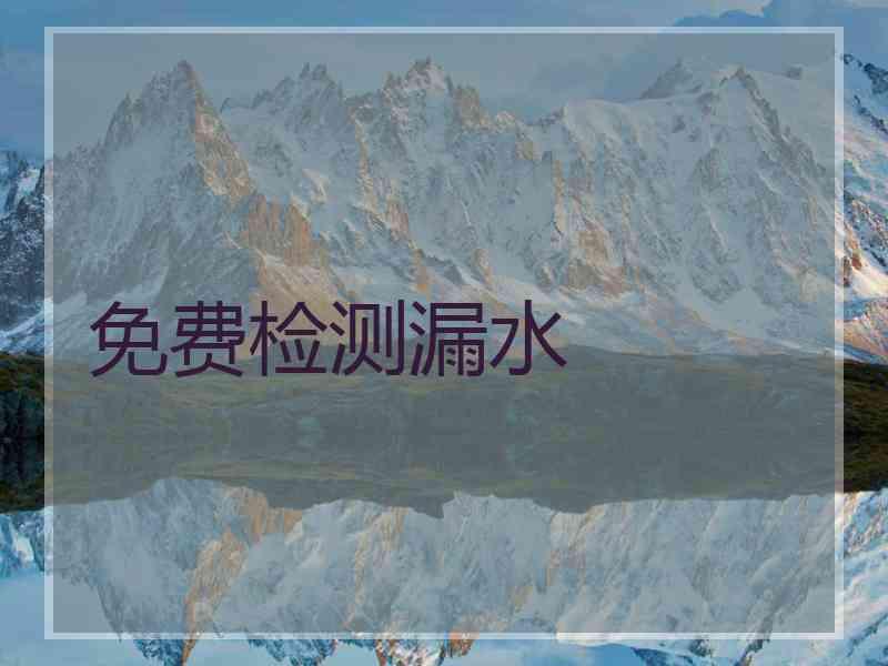 免费检测漏水