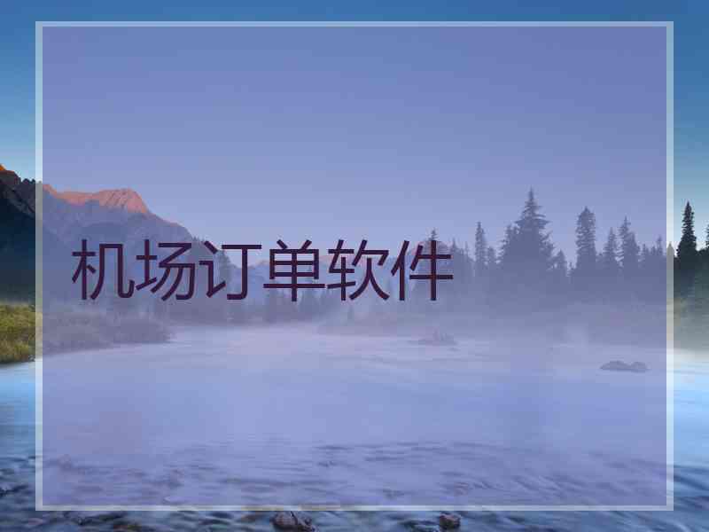机场订单软件