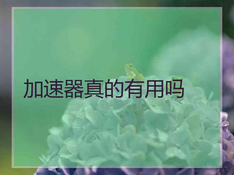 加速器真的有用吗