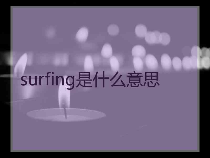 surfing是什么意思