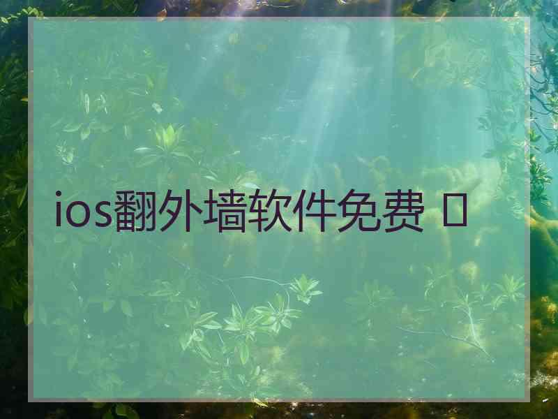 ios翻外墙软件免费 	