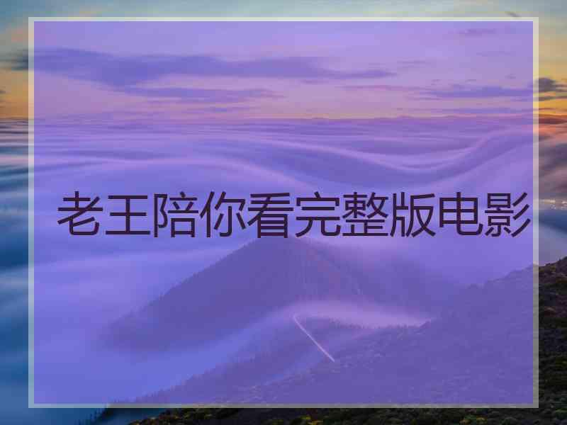 老王陪你看完整版电影