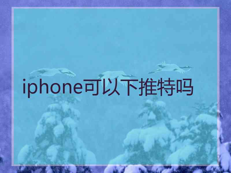 iphone可以下推特吗
