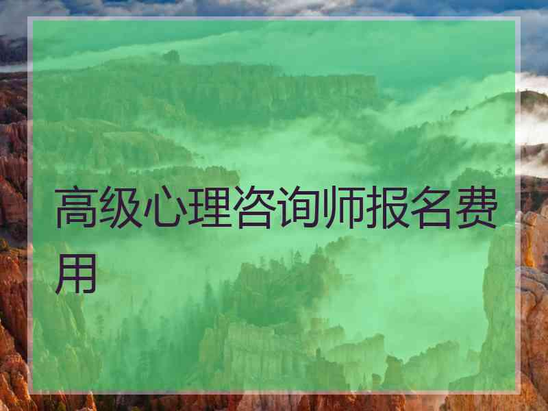 高级心理咨询师报名费用