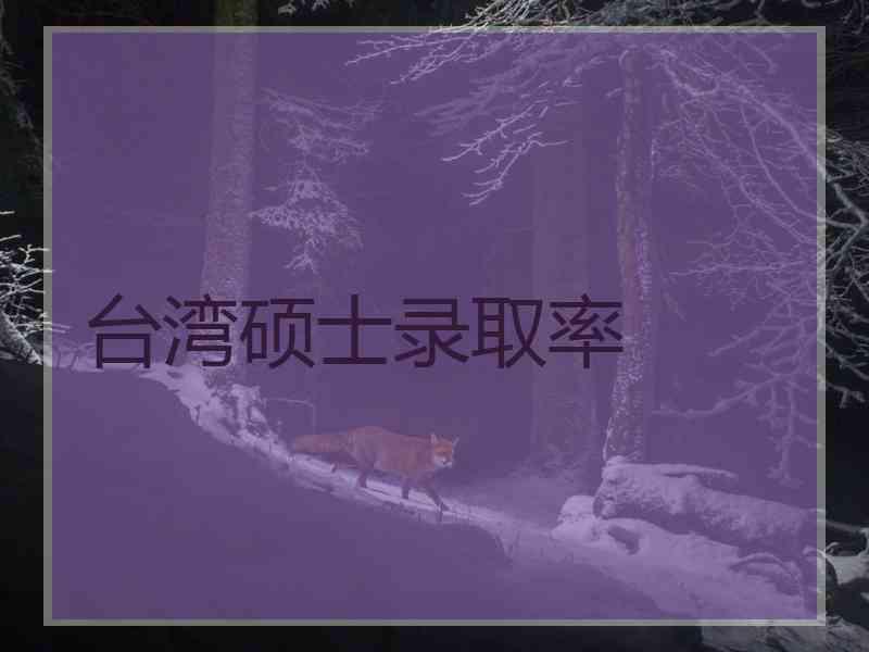 台湾硕士录取率