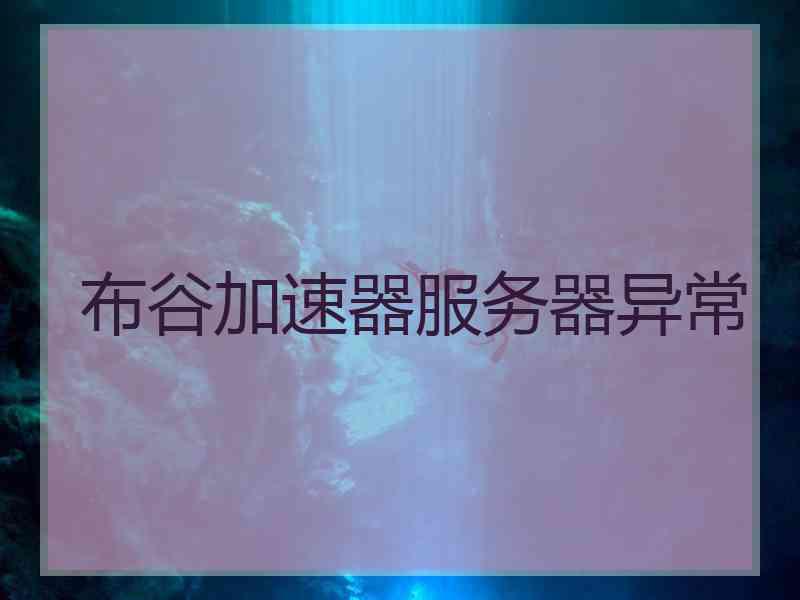 布谷加速器服务器异常