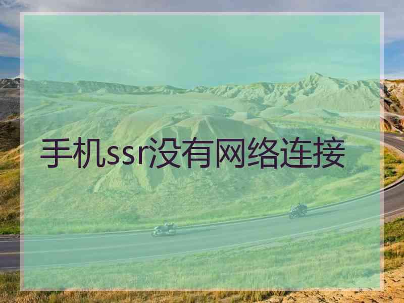 手机ssr没有网络连接