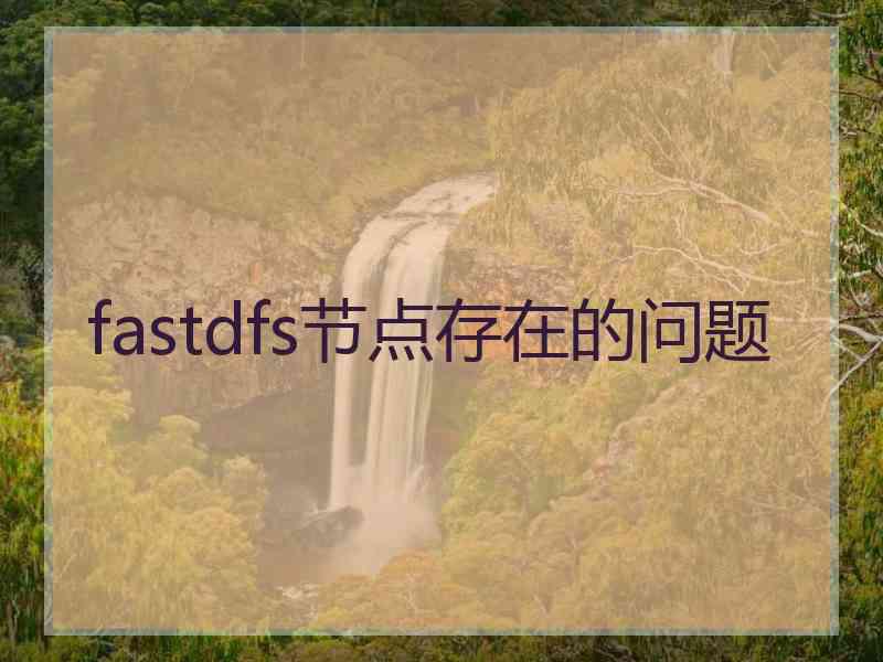 fastdfs节点存在的问题