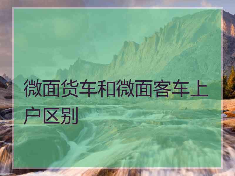 微面货车和微面客车上户区别