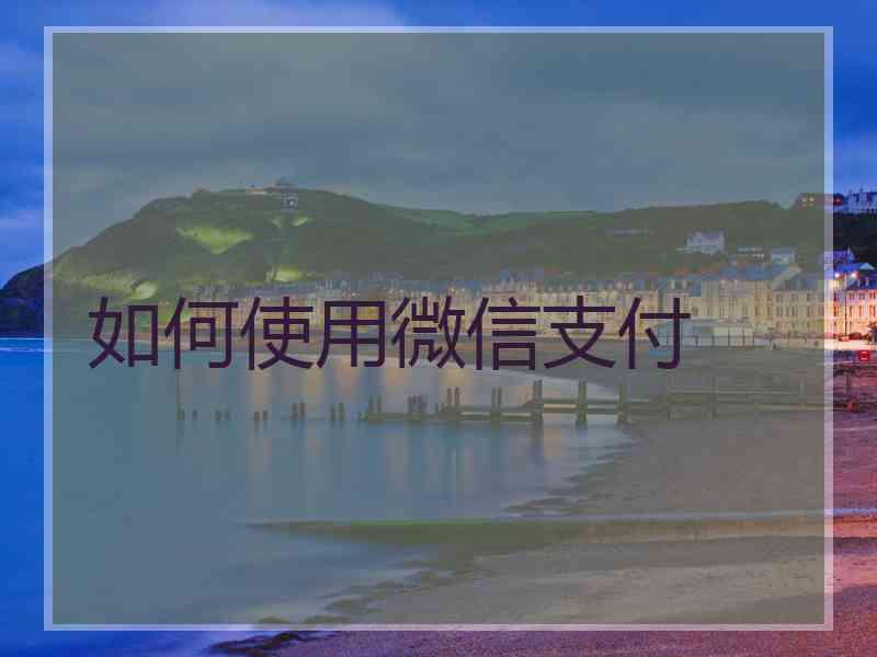 如何使用微信支付