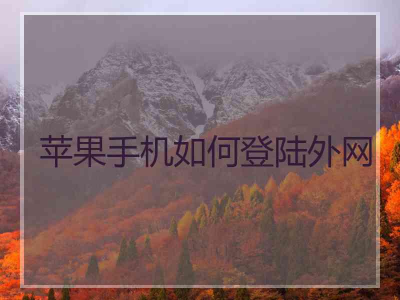 苹果手机如何登陆外网