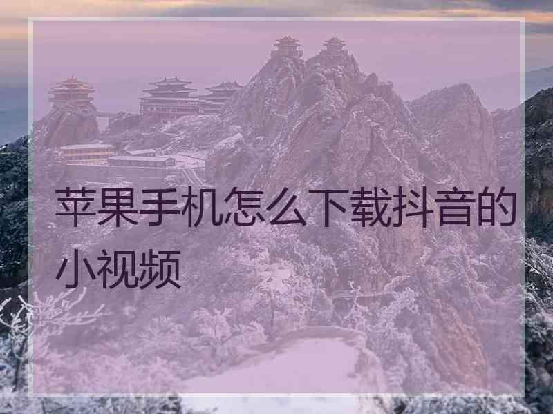 苹果手机怎么下载抖音的小视频