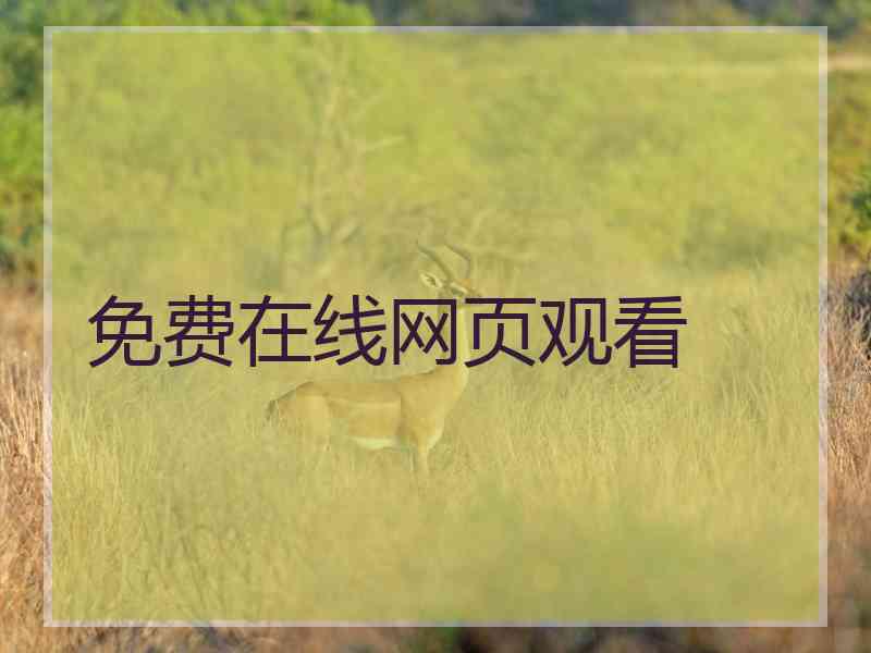 免费在线网页观看