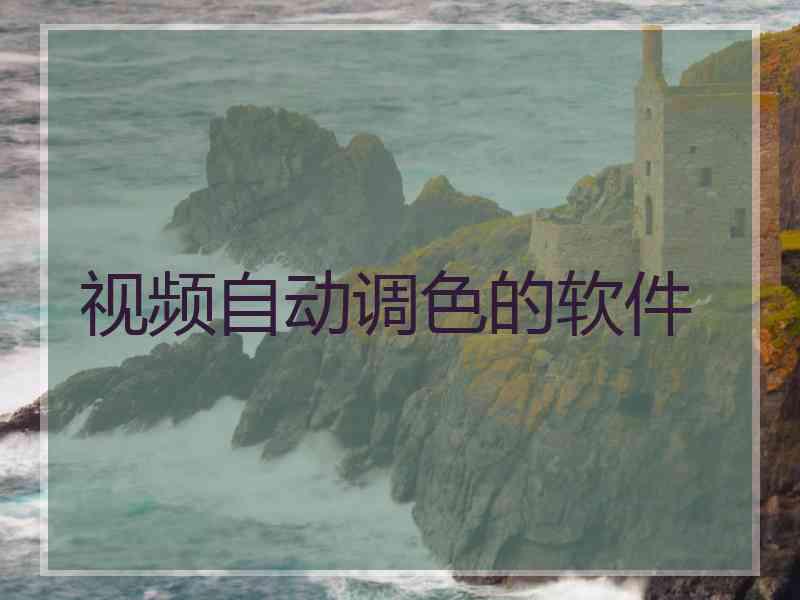视频自动调色的软件