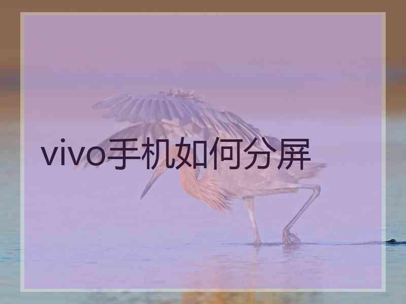 vivo手机如何分屏