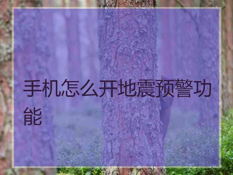 手机怎么开地震预警功能