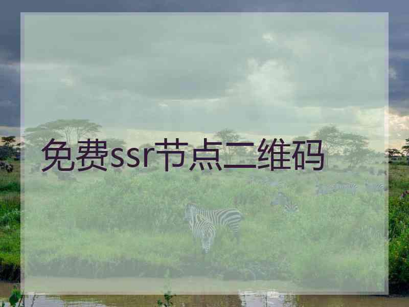 免费ssr节点二维码