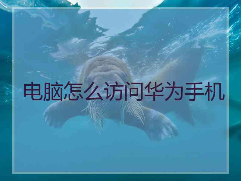 电脑怎么访问华为手机