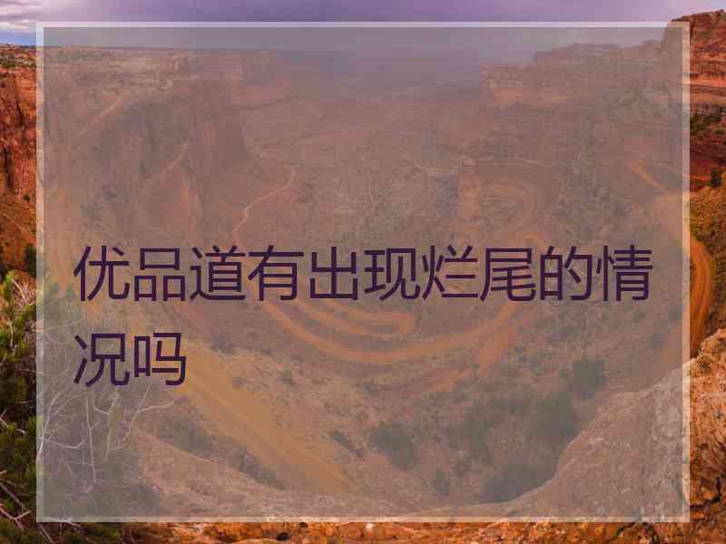 优品道有出现烂尾的情况吗