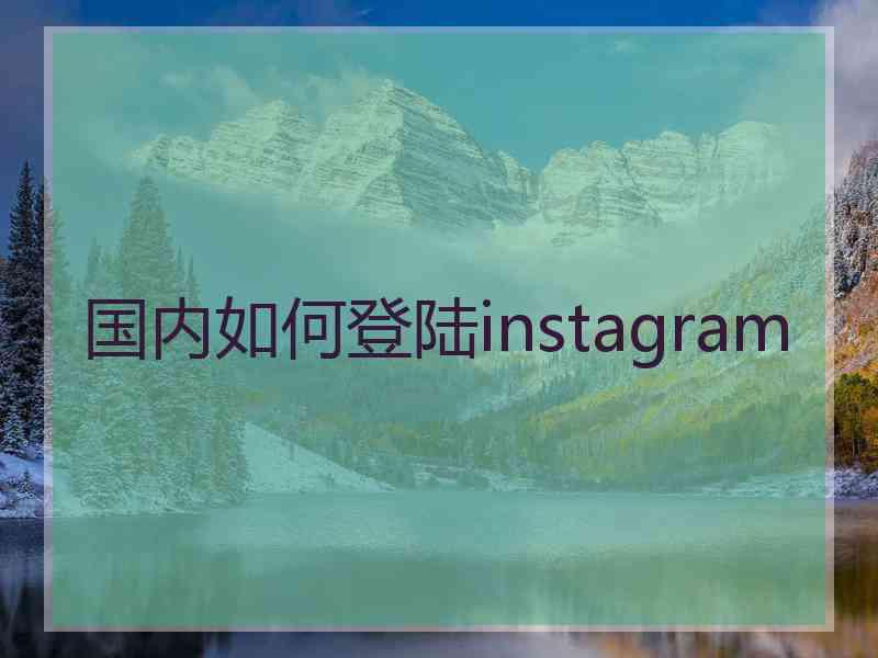 国内如何登陆instagram