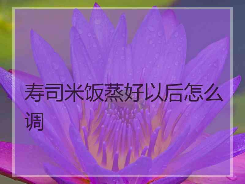 寿司米饭蒸好以后怎么调