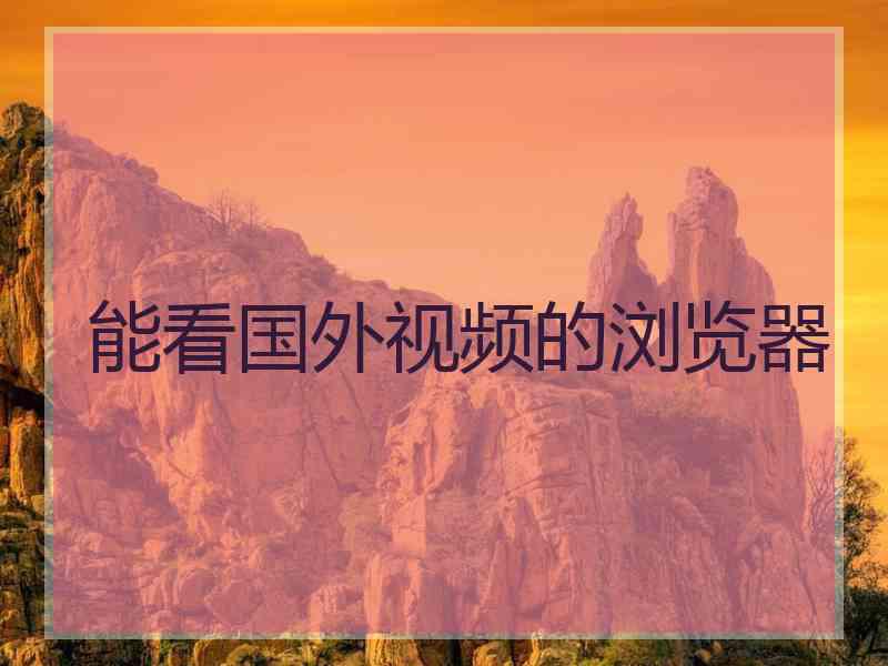 能看国外视频的浏览器