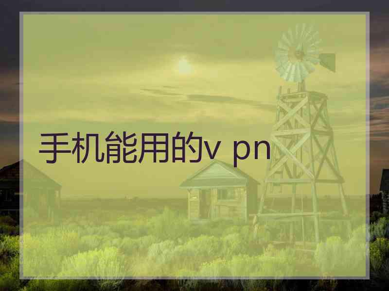 手机能用的v pn