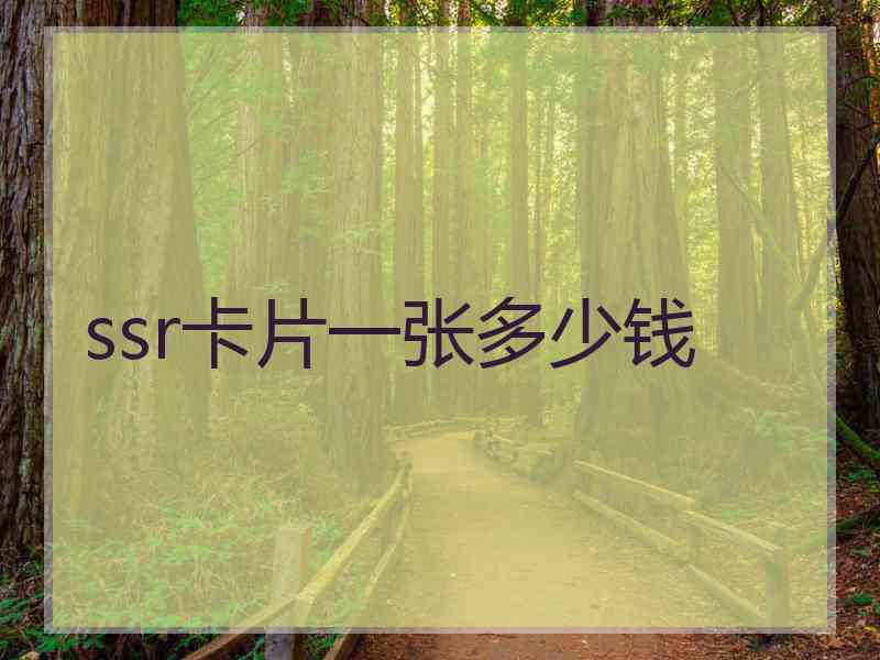 ssr卡片一张多少钱