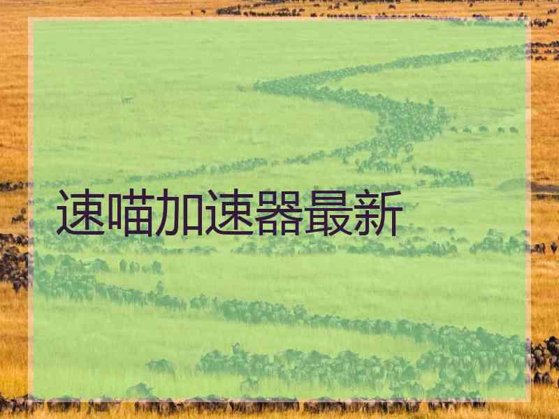 速喵加速器最新