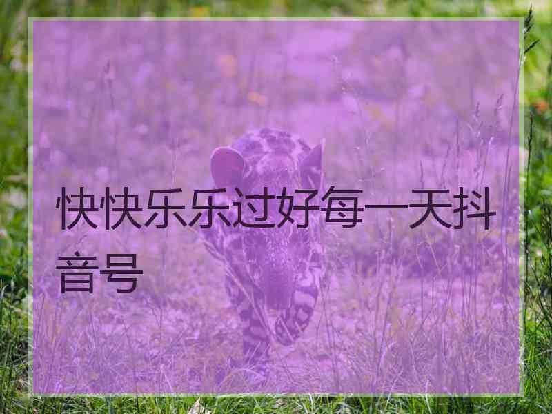快快乐乐过好每一天抖音号