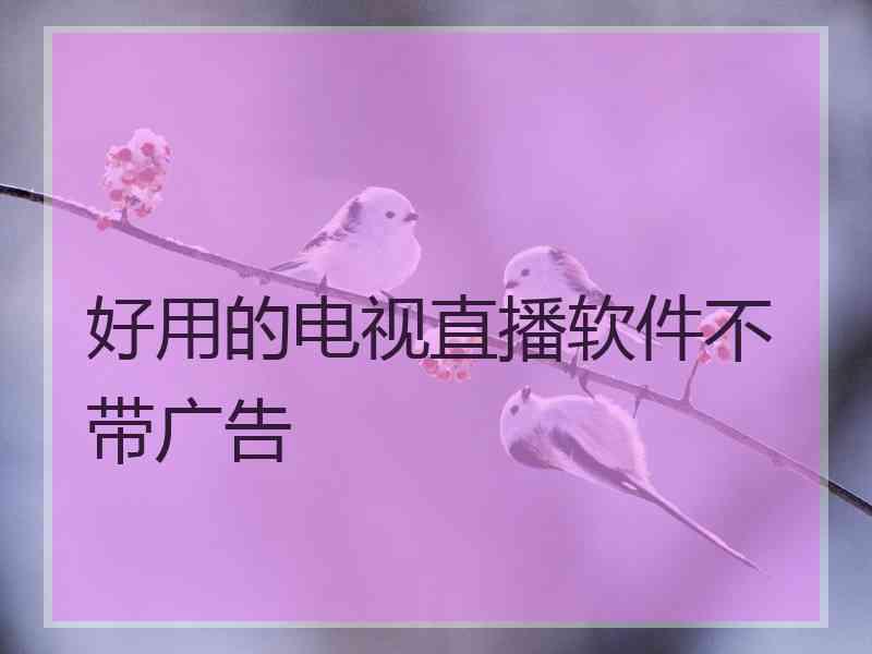 好用的电视直播软件不带广告
