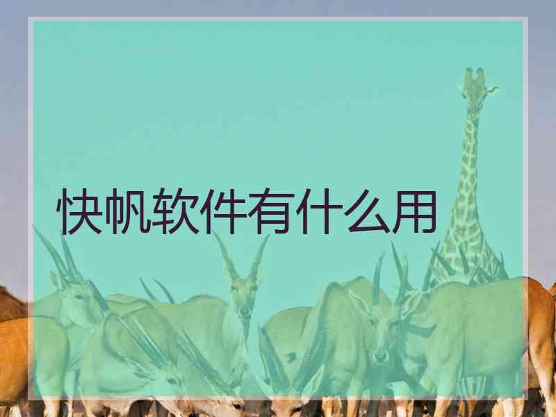快帆软件有什么用