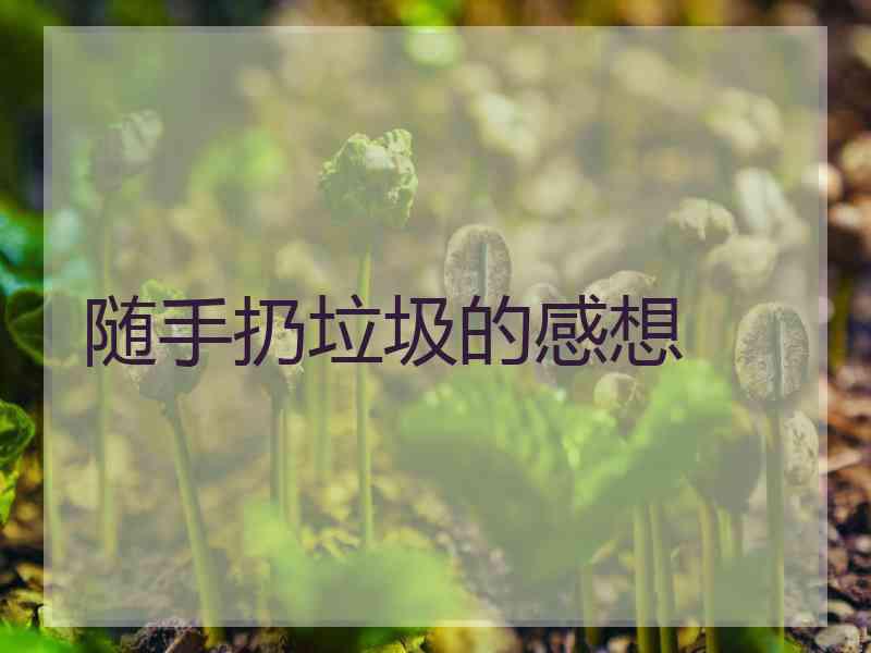 随手扔垃圾的感想