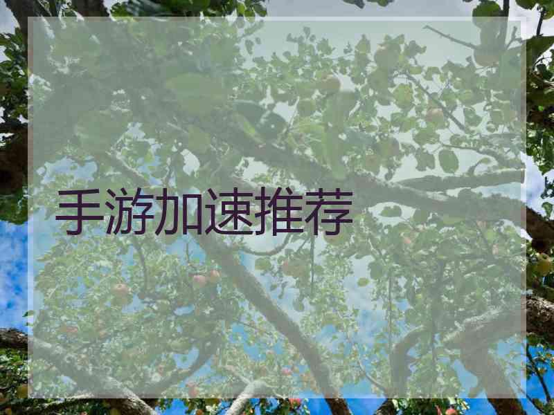 手游加速推荐