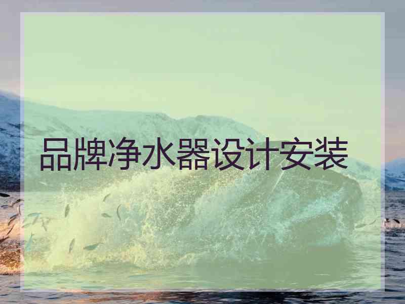 品牌净水器设计安装
