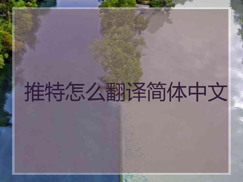 推特怎么翻译简体中文
