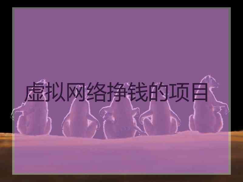 虚拟网络挣钱的项目