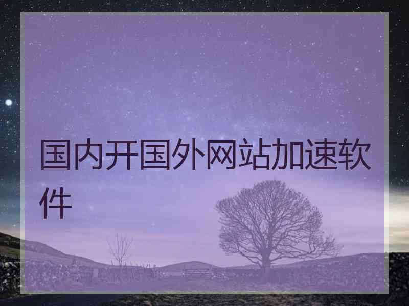 国内开国外网站加速软件