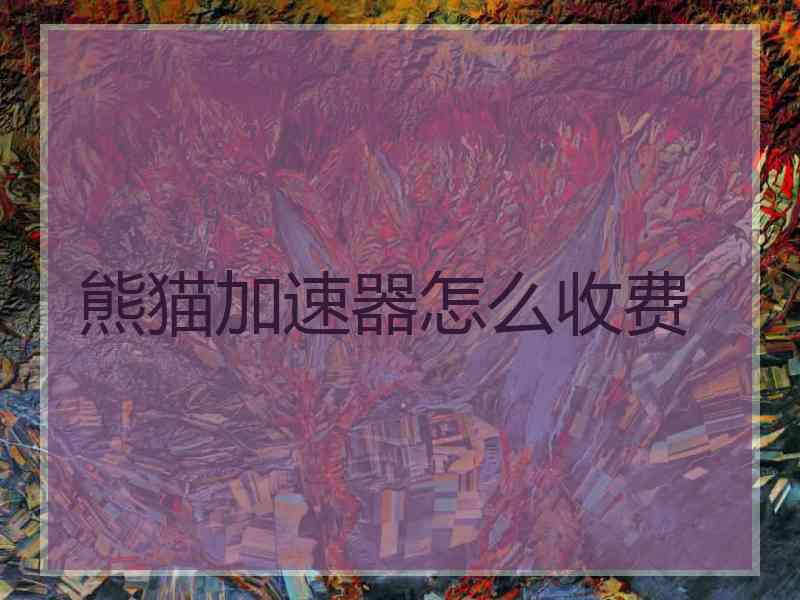 熊猫加速器怎么收费